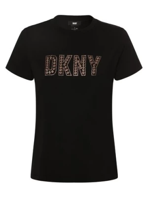 DKNY Koszulka damska Kobiety Bawełna czarny jednolity,