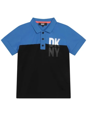 DKNY Koszulka polo w kolorze niebiesko-czarnym rozmiar: 176