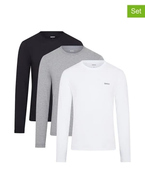 DKNY Koszulki (3 szt.) w kolorze białym, szarym i czarnym rozmiar: XL