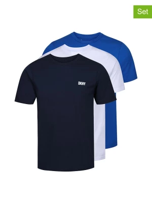 DKNY Koszulki (3 szt.) w kolorze granatowo-biało-niebieskim rozmiar: S