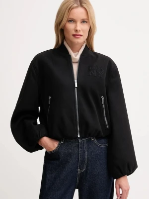 Dkny kurtka bomber kolor czarny przejściowa DJ5J6178