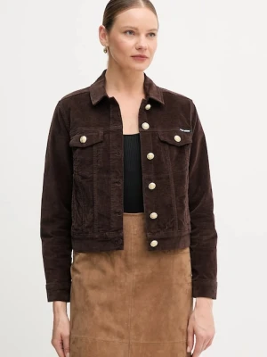Dkny kurtka kolor brązowy przejściowa DJ5J6205