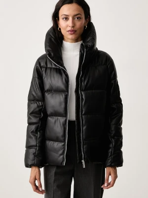 DKNY kurtka pikowana damska z imitacji skóry czarny