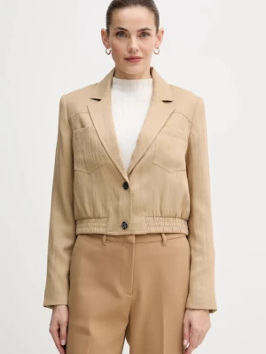 Dkny kurtka WOVEN JACKET beżowy