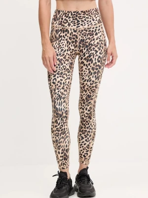 Dkny legginsy damskie kolor beżowy wzorzyste DP5P3491