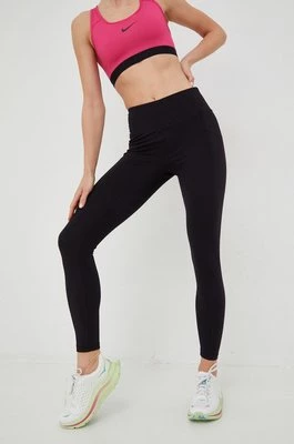 Dkny legginsy damskie kolor czarny gładkie