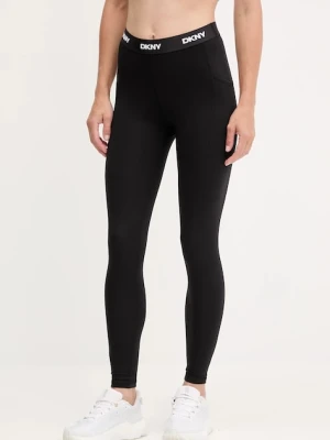 Dkny legginsy damskie kolor czarny gładkie DP5P3604