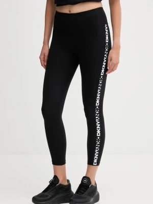 Dkny legginsy damskie kolor czarny z aplikacją DP5P3523