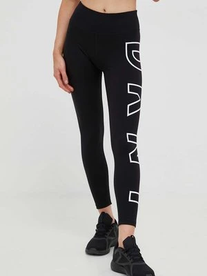 Dkny legginsy damskie kolor czarny z nadrukiem