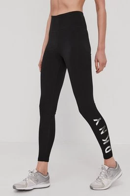 Dkny Legginsy DP7P1223 damskie kolor czarny z nadrukiem