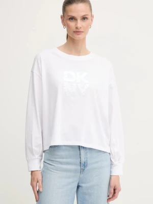Dkny longsleeve bawełniany kolor biały DJ5T1488