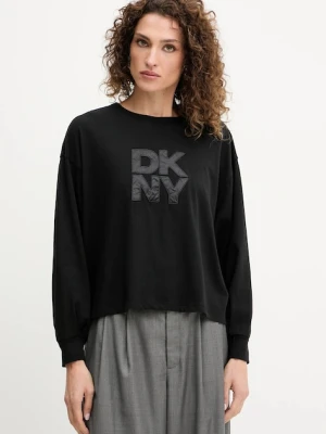 Dkny longsleeve bawełniany kolor czarny DJ5T1488