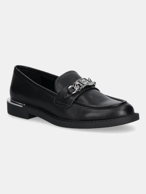 Dkny mokasyny skórzane Radisson damskie kolor czarny na płaskim obcasie K2510414