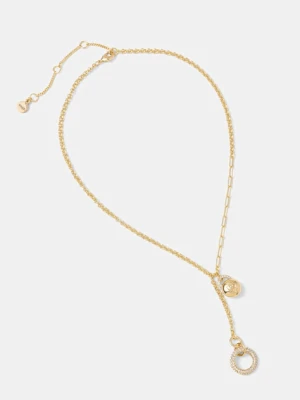 DKNY naszyjnik z zawieszką damski metalowy HAILEY