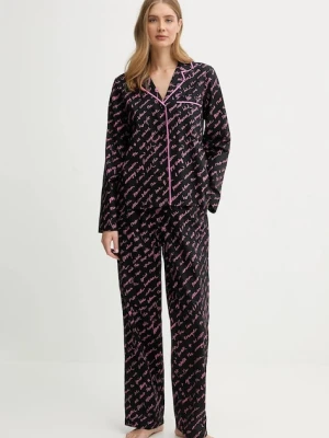 Dkny piżama bawełniana kolor czarny bawełniana YI90085