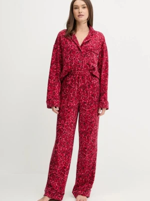 Dkny piżama damska kolor czerwony YI90078F