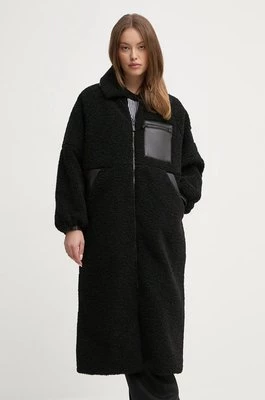 Dkny płaszcz damski kolor czarny przejściowy oversize DJ4J6029