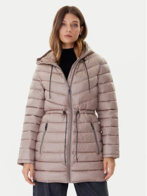 DKNY Płaszcz zimowy DLEMPV38 Beżowy Slim Fit