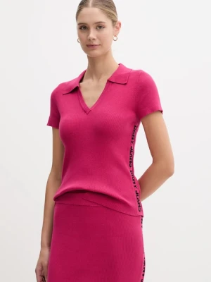 Dkny polo damski kolor różowy DJ4R0188
