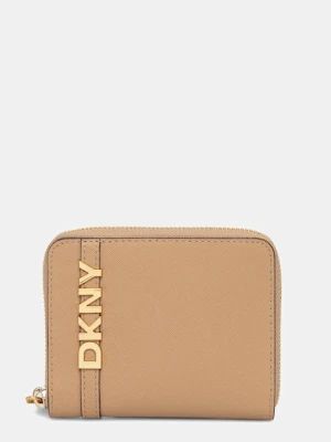 Dkny portfel skórzany damski kolor beżowy R521KM25