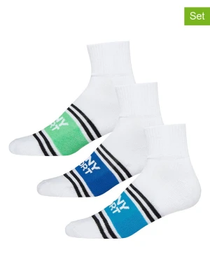 DKNY Skarpety (3 pary) w kolorze biało-zielono-niebieskim rozmiar: 37-40