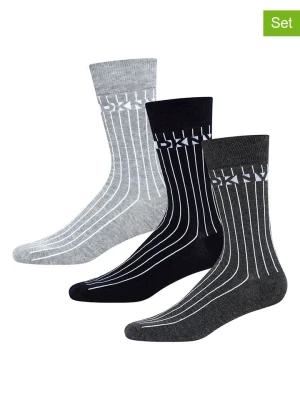 DKNY Skarpety (3 pary) w kolorze czarno-szarym rozmiar: 40-45
