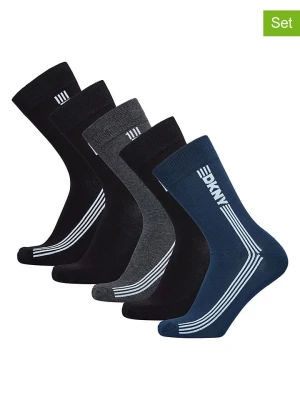 DKNY Skarpety (5 par) w kolorze czarno-szaro-granatowym rozmiar: 40-45