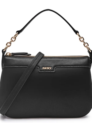 DKNY Skórzana listonoszka czarny