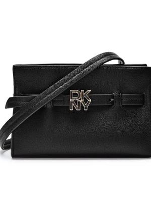 DKNY Skórzana listonoszka czarny