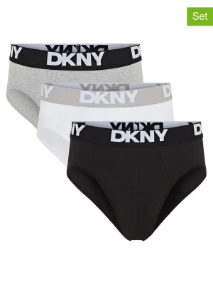 DKNY Slipy (3 pary) w kolorze czarno-biało-szarym rozmiar: L