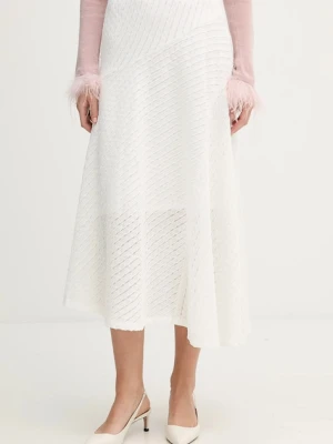 Dkny spódnica kolor beżowy midi rozkloszowana P5JGTDPK