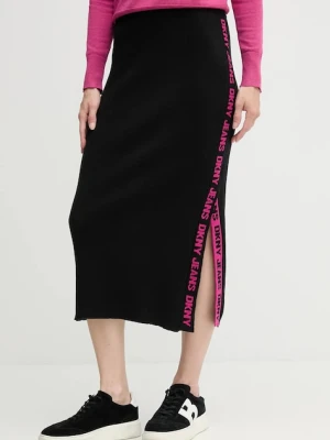 Dkny spódnica kolor czarny midi ołówkowa