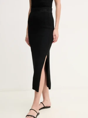 Dkny spódnica kolor czarny midi prosta DJ5R0534