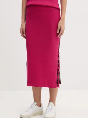 Dkny spódnica kolor różowy midi ołówkowa
