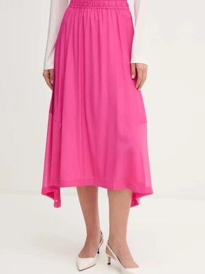 Dkny spódnica kolor różowy midi rozkloszowana P4DN8X10