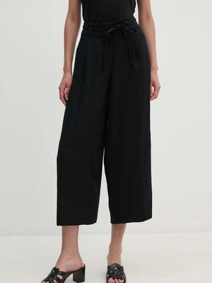 Dkny spodnie damskie kolor czarny szerokie high waist P4EKTX63