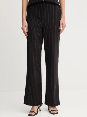 Dkny spodnie damskie kolor czarny szerokie high waist UE5PS047