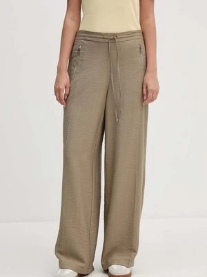 Dkny spodnie damskie kolor zielony proste high waist