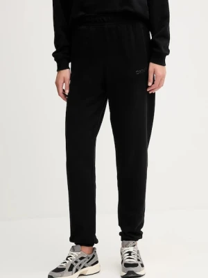 Dkny spodnie dresowe bawełniane damskie kolor czarny gładkie DP5P3707