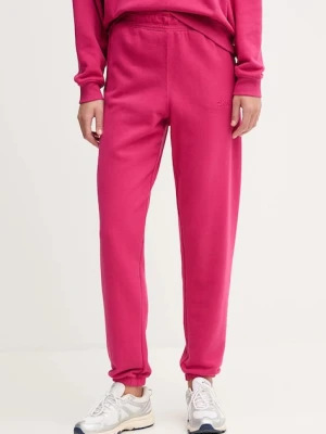 Dkny spodnie dresowe bawełniane damskie kolor różowy gładkie DP5P3707