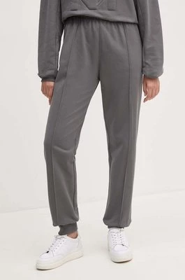 Dkny spodnie dresowe bawełniane kolor szary gładkie D2B4A140