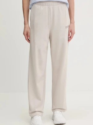 Dkny spodnie dresowe damskie kolor beżowy gładkie DP6P3795