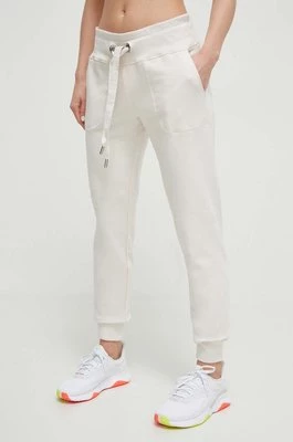 Dkny spodnie dresowe damskie kolor beżowy melanżowe DP2P1917