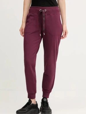 Dkny spodnie dresowe damskie kolor bordowy gładkie DP5P3496