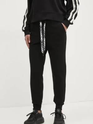 Dkny spodnie dresowe damskie kolor czarny gładkie DP5P3496