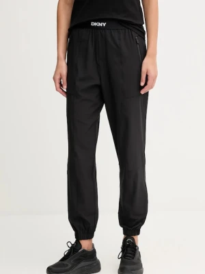 Dkny spodnie dresowe damskie kolor czarny gładkie DP5P3644