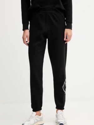 Dkny spodnie dresowe damskie kolor czarny z aplikacją DP5P3667