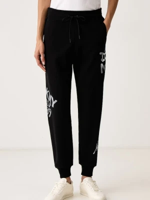 DKNY spodnie dresowe damskie z bawełną czarny