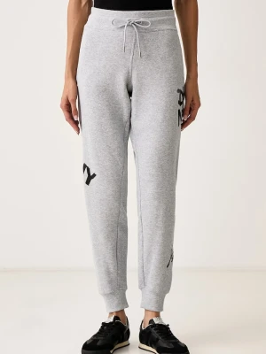 DKNY spodnie dresowe damskie z bawełną szary