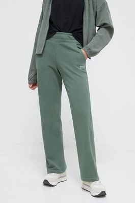 Dkny spodnie dresowe kolor zielony gładkie DP3P3406